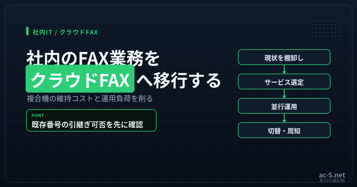 社内FAXをクラウドFAXへ移行する手順